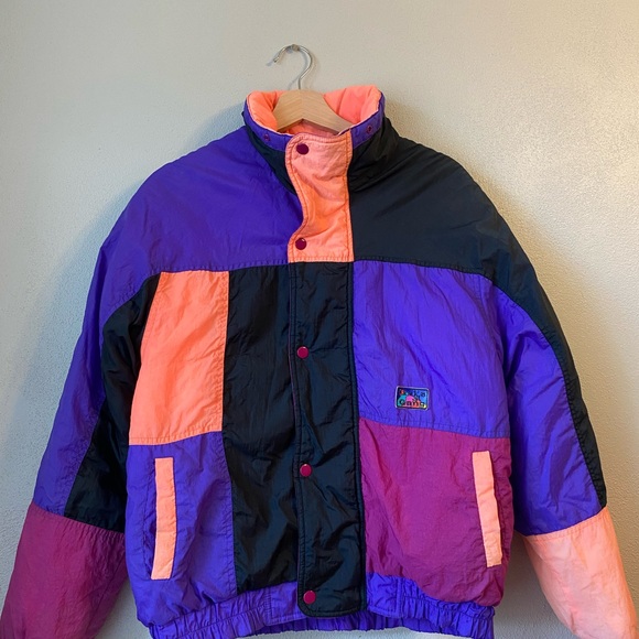 Izzi’s Gang Jackets & Blazers - Vintage Izzi’s Gang Colorblock Puffer Jacket Size Large